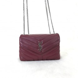 YVES SAİNT LAURENT LOULOU SMALL BORDO GÜMÜŞ