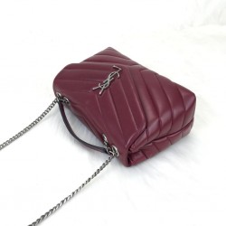 YVES SAİNT LAURENT LOULOU SMALL BORDO GÜMÜŞ