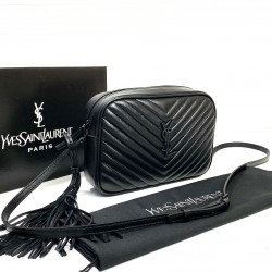 YVES SAİNT LAURENT LOU CAMERA BAG HAKİKİ DERİ BAYAN ÇANTA SİYAH/SİYAH AKSESUAR