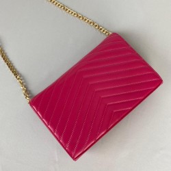 YVES SAİNT LAURENT QUİLTED SHOULDER BAG HAKİKİ DERİ ÇANTA FUŞYA