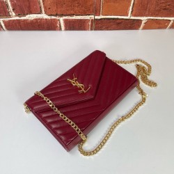YVES SAİNT LAURENT QUİLTED SHOULDER BAG BORDO