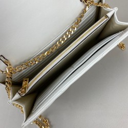 YVES SAİNT LAURENT QUİLTED SHOULDER BAG HAKİKİ DERİ ÇANTA BEYAZ