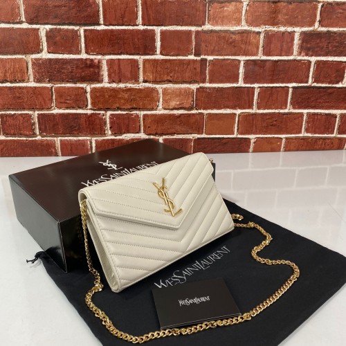 YVES SAİNT LAURENT QUİLTED SHOULDER BAG KIRIK BEYAZ