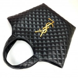 YVES SAİNT LAURENT (YSL) ICARE MAXİ SHOPPİNG BAG %100 HAKİKİ DERİ BAYAN ÇANTA SİYAH