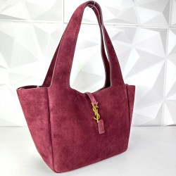 YVES SAİNT LAURENT LE 5 A 7 BEA BAG %100 HAKİKİ SÜET DERİ BAYAN ÇANTA BORDO