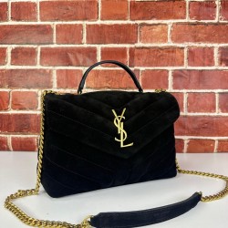 YVES SAİNT LAURENT (YSL) LOULOU SMALL %100 HAKİKİ SÜET DERİ SİYAH