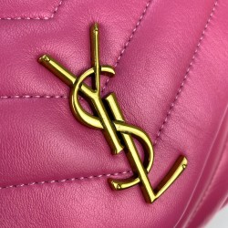 YVES SAİNT LAURENT(YSL) LOULOU TOY BAG Y-QUİLTED HAKİKİ DERİ ÇANTA FUŞYA