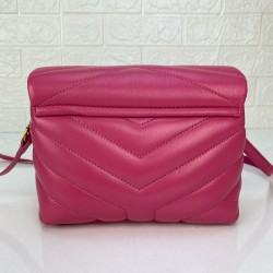 YVES SAİNT LAURENT(YSL) LOULOU TOY BAG Y-QUİLTED HAKİKİ DERİ ÇANTA FUŞYA