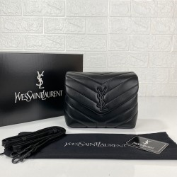 YVES SAİNT LAURENT(YSL) LOULOU TOY BAG Y-QUİLTED HAKİKİ DERİ ÇANTA SİYAH/SİYAH AKSESUAR