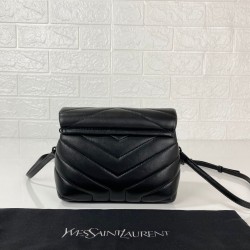 YVES SAİNT LAURENT(YSL) LOULOU TOY BAG Y-QUİLTED HAKİKİ DERİ ÇANTA SİYAH/SİYAH AKSESUAR
