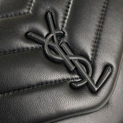 YVES SAİNT LAURENT(YSL) LOULOU TOY BAG Y-QUİLTED HAKİKİ DERİ ÇANTA SİYAH/SİYAH AKSESUAR