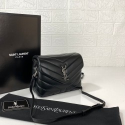 YVES SAİNT LAURENT(YSL) LOULOU TOY BAG Y-QUİLTED HAKİKİ DERİ ÇANTA SİYAH NİKEL/GÜMÜŞ AKSESUAR