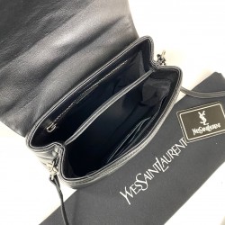 YVES SAİNT LAURENT(YSL) LOULOU TOY BAG Y-QUİLTED HAKİKİ DERİ ÇANTA SİYAH NİKEL/GÜMÜŞ AKSESUAR