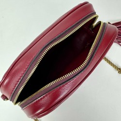 YVES SAİNT LAURENT LOU MİNİ BAG %100 HAKİKİ DERİ POSTACI ÇANTA BORDO