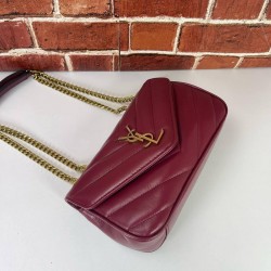YVES SAİNT LAURENT (YSL) LOULOU NEW SMALL %100 HAKİKİ DERİ BAYAN ÇANTA BORDO