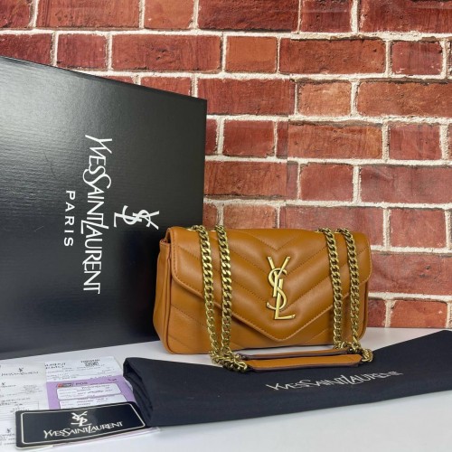 YVES SAİNT LAURENT (YSL) LOULOU NEW SMALL %100 HAKİKİ DERİ BAYAN ÇANTA TABA