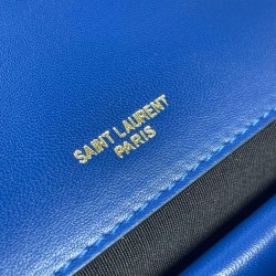 YVES SAİNT LAURENT (YSL) LOULOU NEW SMALL %100 HAKİKİ DERİ BAYAN ÇANTA SAKS MAVİ