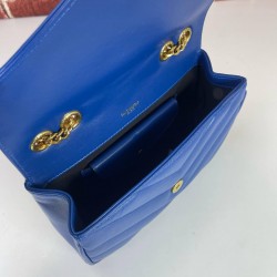 YVES SAİNT LAURENT (YSL) LOULOU NEW SMALL %100 HAKİKİ DERİ BAYAN ÇANTA SAKS MAVİ