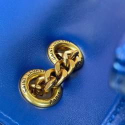 YVES SAİNT LAURENT (YSL) LOULOU NEW SMALL %100 HAKİKİ DERİ BAYAN ÇANTA SAKS MAVİ