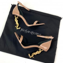 YVES SAİNT LAURENT OPYUM PUMPS HAKİKİ DERİ BAYAN SANDALET PUDRA/ALTIN RENK