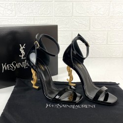 YVES SAİNT LAURENT OPYUM PUMPS HAKİKİ DERİ BAYAN SANDALET SİYAH/ALTIN