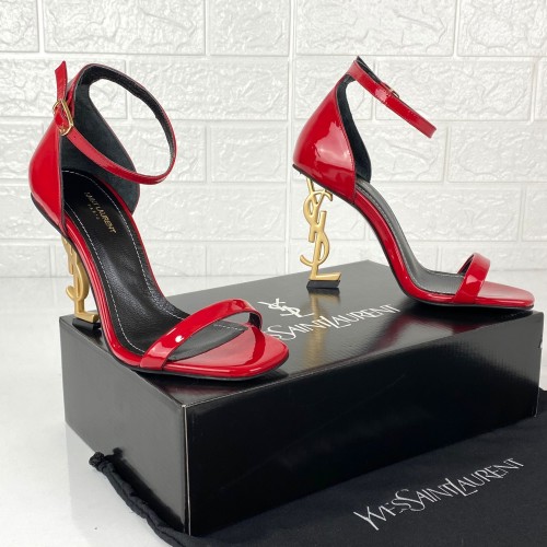 YVES SAİNT LAURENT OPYUM PUMPS HAKİKİ DERİ BAYAN SANDALET KIRMIZI/ALTIN RENK