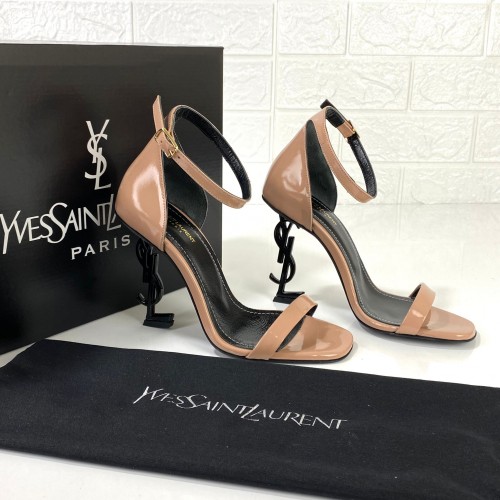 YVES SAİNT LAURENT OPYUM PUMPS HAKİKİ DERİ BAYAN SANDALET PUDRA/SİYAH