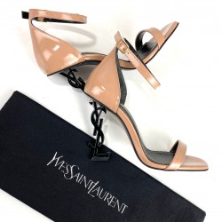 YVES SAİNT LAURENT OPYUM PUMPS HAKİKİ DERİ BAYAN SANDALET PUDRA/SİYAH