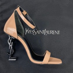 YVES SAİNT LAURENT OPYUM PUMPS HAKİKİ DERİ BAYAN SANDALET PUDRA/SİYAH