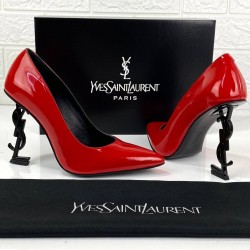 YVES SAİNT LAURENT OPYUM PUMPS HAKİKİ DERİ BAYAN STİLETTO AYAKKABI KIRMIZI/SİYAH