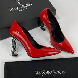YVES SAİNT LAURENT OPYUM PUMPS HAKİKİ DERİ BAYAN STİLETTO AYAKKABI KIRMIZI/SİYAH