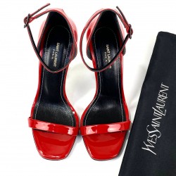 YVES SAİNT LAURENT OPYUM PUMPS HAKİKİ DERİ BAYAN SANDALET KIRMIZI/SİYAH