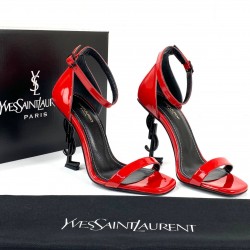 YVES SAİNT LAURENT OPYUM PUMPS HAKİKİ DERİ BAYAN SANDALET KIRMIZI/SİYAH