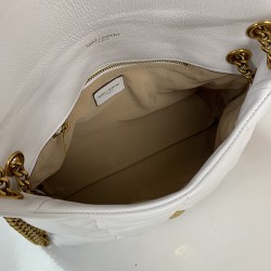YVES SAİNT LAURENT PUFFER SMALL MONOGRAM BAG BEYAZ
