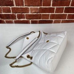 YVES SAİNT LAURENT PUFFER SMALL MONOGRAM BAG BEYAZ