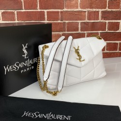 YVES SAİNT LAURENT PUFFER SMALL MONOGRAM BAG BEYAZ