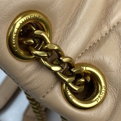 YVES SAİNT LAURENT PUFFER SMALL MONOGRAM BAG KREM