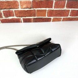 YVES SAİNT LAURENT PUFFER TOY BAG İN QUİLTED LAMBSKİN SİYAH NİKEL AKSESUARLI