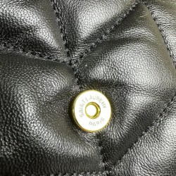 YVES SAİNT LAURENT PUFFER TOY BAG İN QUİLTED LAMBSKİN SİYAH ALTIN AKSESUARLI
