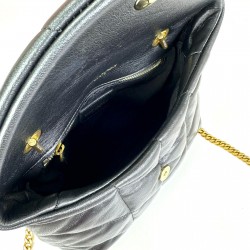 YVES SAİNT LAURENT PUFFER TOY BAG İN QUİLTED LAMBSKİN SİYAH ALTIN AKSESUARLI