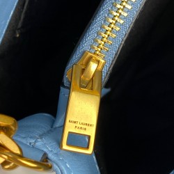 YVES SAİNT LAURENT LOULOU SMALL HAKİKİ DERİ ÇANTA MAVİ 