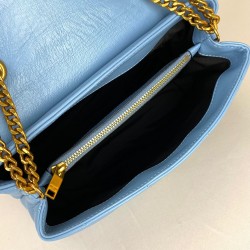 YVES SAİNT LAURENT LOULOU SMALL HAKİKİ DERİ ÇANTA MAVİ 