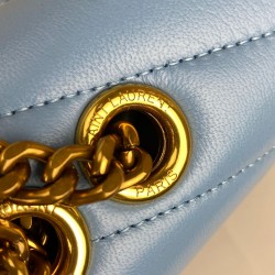 YVES SAİNT LAURENT LOULOU SMALL HAKİKİ DERİ ÇANTA MAVİ 