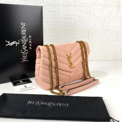 YVES SAİNT LAURENT LOULOU SMALL PUDRA PEMBESİ ALTIN AKSESUAR