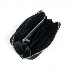 YVES SAİNT LAURENT ZİPPY WALLET HAKİKİ DERİ CÜZDAN SİYAH/NİKEL VE ALTIN AKSESUAR SEÇENEĞİ İLE 