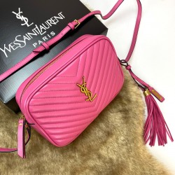 YVES SAİNT LAURENT LOU CAMERA BAG HAKİKİ DERİ BAYAN ÇANTA FUŞYA