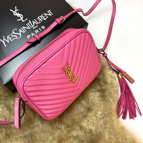 YVES SAİNT LAURENT LOU CAMERA BAG HAKİKİ DERİ BAYAN ÇANTA FUŞYA