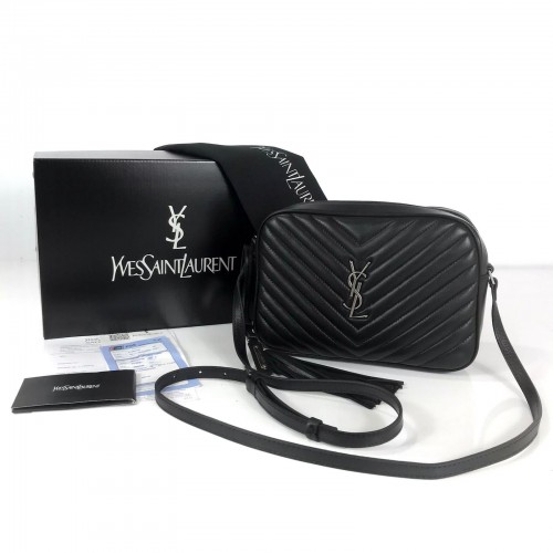 YVES SAİNT LAURENT LOU CAMERA BAG HAKİKİ DERİ BAYAN ÇANTA SİYAH NİKEL AKSESUAR