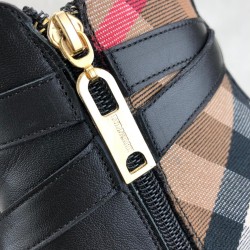 BURBERRY HOUSE CHECK ANKLE BOOTS HAKİKİ DERİ