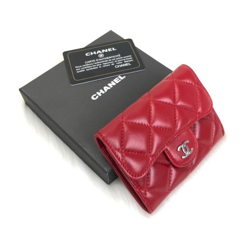 CHANEL FLAP WALLET MİNİ HAKİKİ DERİ CÜZDAN KIRMIZI